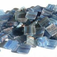 Glass tile, Goldlink 10mm: Mini Blue Ribbon