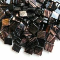 Glass tile, Goldlink 10mm: Mini Haematite Gold