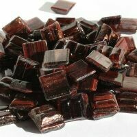 Glass tile, Goldlink 10mm: Mini Garnet Gold