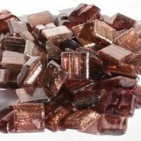 Glass tile, Goldlink 10mm: Mini Plum Gold
