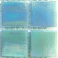 Glass tile, 20mm Nebula: Aqua Pearl
