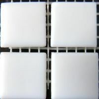 Glass tile, 20mm: Flat white Silk