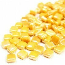 Glass tile, 8mm: Pearlised Amber, 50g