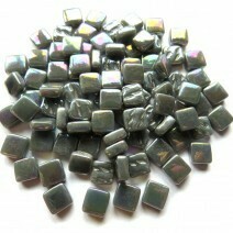 Glass tile, 8mm: Pearlised Charcoal, 50g