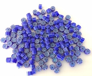 Millefiori by Effetre: 4/5 Blue flowers