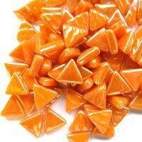 Glass Triangles 10mm: Iridised opal orange