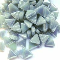 Glass Triangles 10mm: Iridised pearl grey