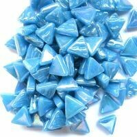Glass Triangles 10mm: Iridised lake blue