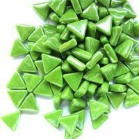 Glass Triangles 10mm: Iridised new green