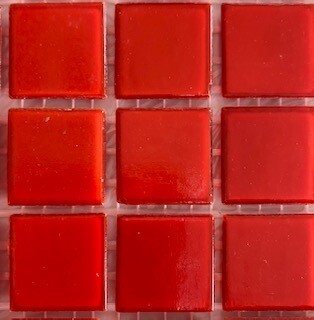 Glass tile, 20mm: Bright Red