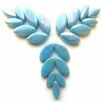 Glass Petals, Iridised Mid Turquoise