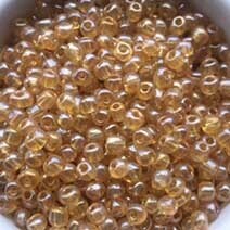 Seed beads, Pale Gold transparent lustered