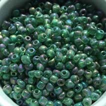 Seed beads, Dark Green AB