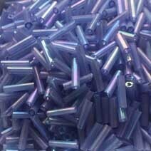 Beads, AB colour bugle bead - Violet Blue