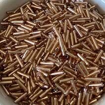 Silver lined bugle bead - taupe
