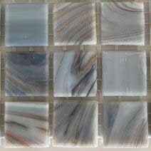 Glass tile, 20mm: Grey Feather