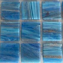 Glass tile, 20mm: Beach blues