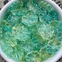 Teal and light green flower beads