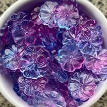 Pink and Blue flower beads