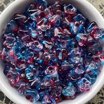 Czech red and blue beads