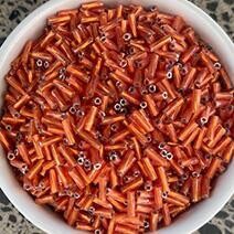 Silver Lined Bright Orange/Red 6mm