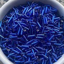 Silver lined bugle bead - Royal Blue