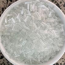 Transparent bugle bead, clear