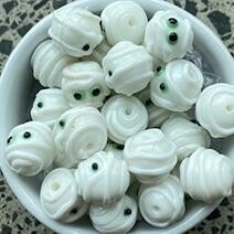 White "face" beads