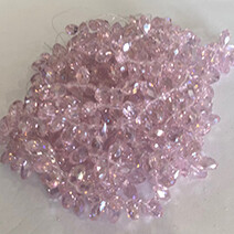 Pink AB faceted teardrop