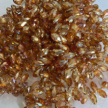 Orange Gold AB faceted teardrop
