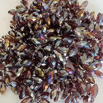Pale Violet Red AB faceted teardrop