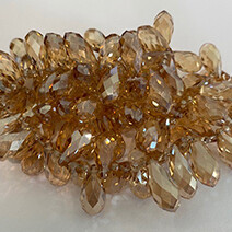 Large Champagne AB faceted teardrop