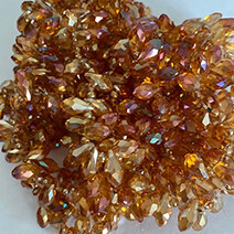 Orange AB faceted teardrop