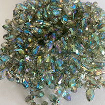 Sea Green AB faceted teardrop
