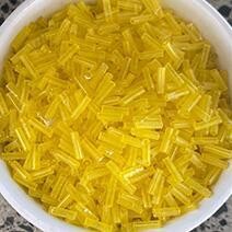Transparent bugle bead, Yellow