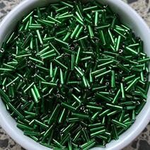 Silver lined bugle bead - Green