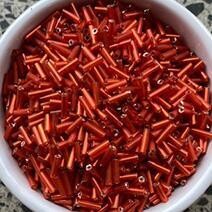 Silver lined bugle bead - Dark Orange