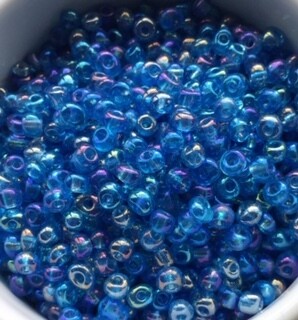 Seed beads, Dark Turquoise AB