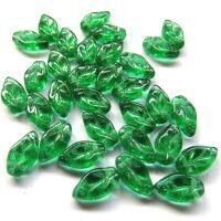 Beads, 10mm Leaf: Emerald