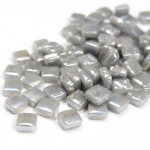 Glass tile, 8mm: Pearlised Mid Grey