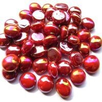 Mini glass nuggets: Red Opal