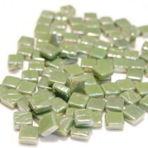 Glass tile, 8mm: Pearlised Light Olive, 50g