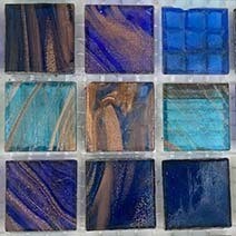 Glass tile, 20mm: Ocean Blend