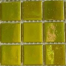 Glass tile, 20mm Nebula: Lemon and Lime
