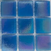 Glass tile, 20mm Nebula: Blue Summer