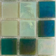 Glass tile, 20mm Nebula: All the Greens