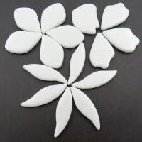 Glass, Fallen Petals: White