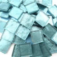 20mm Glass tile: Aquaberry (ice blue) metallic
