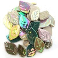 Iridised ceramic leaves, Large