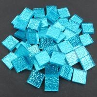 15mm Mirror tile, textured turquoise